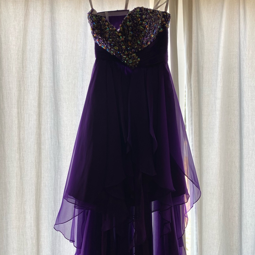 Purple high-low formal dress - Picture 8 of 8